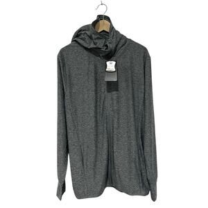 NWT Men's Lightweight Hoodie Skin UPF50+ Full Zip Jacket Gray Thumb Holes
